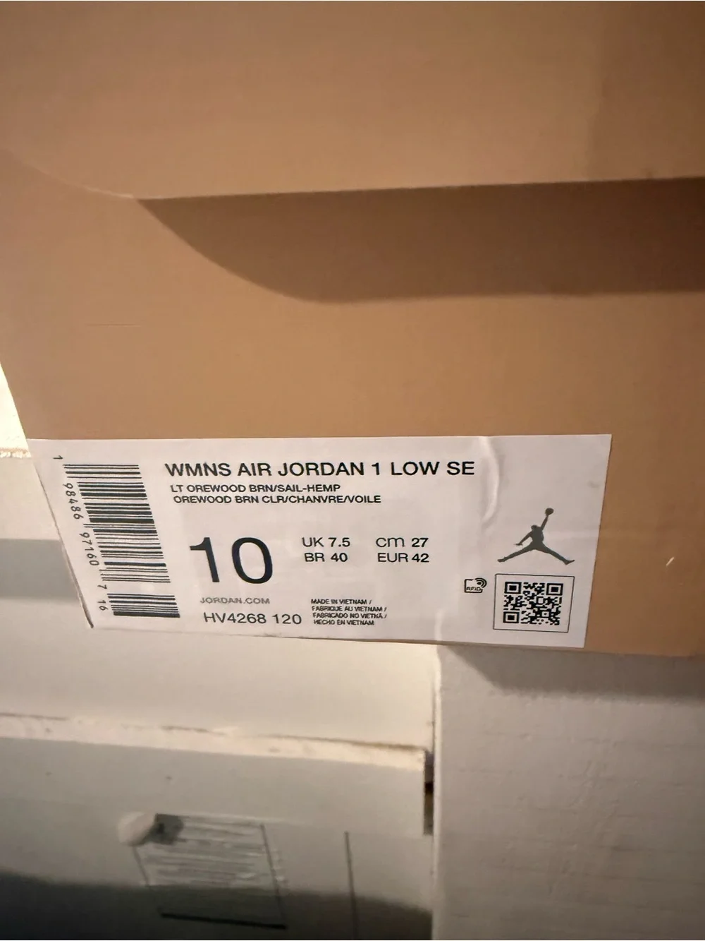 Jordan Women’s Low-Top Sneakers in White and Taupe